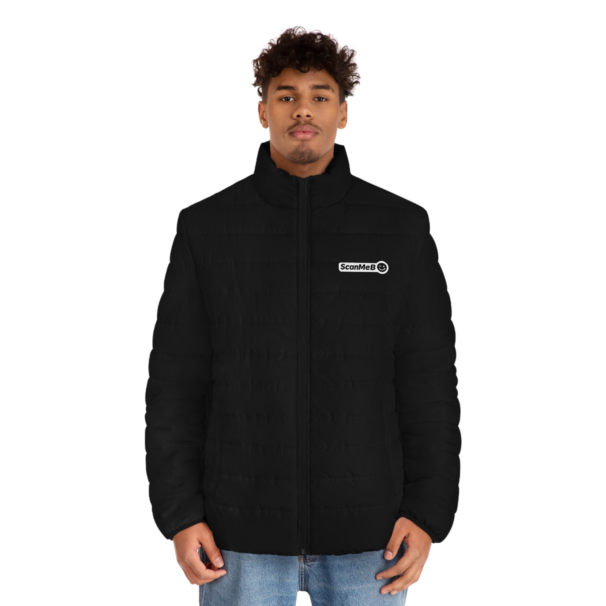Men's Custom QR Code Puffer Jacket