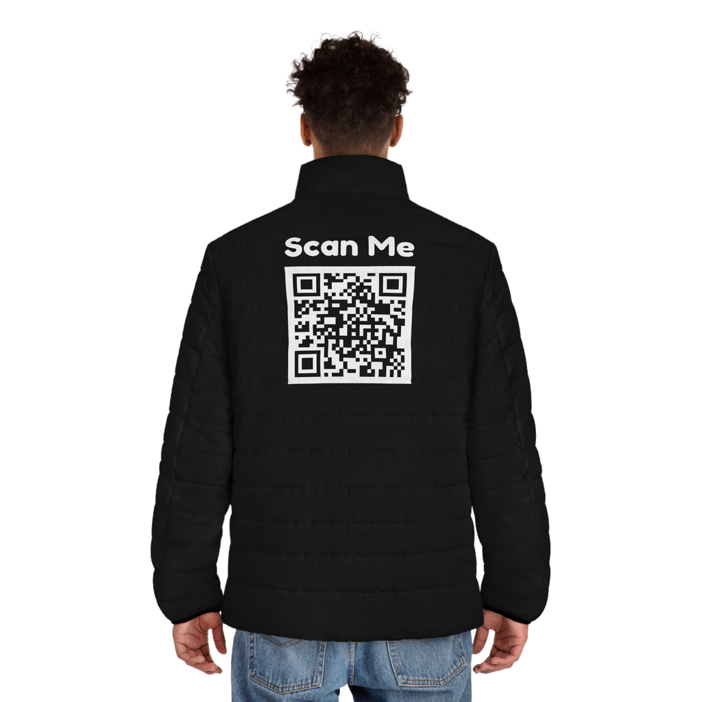 Men's Custom QR Code Puffer Jacket