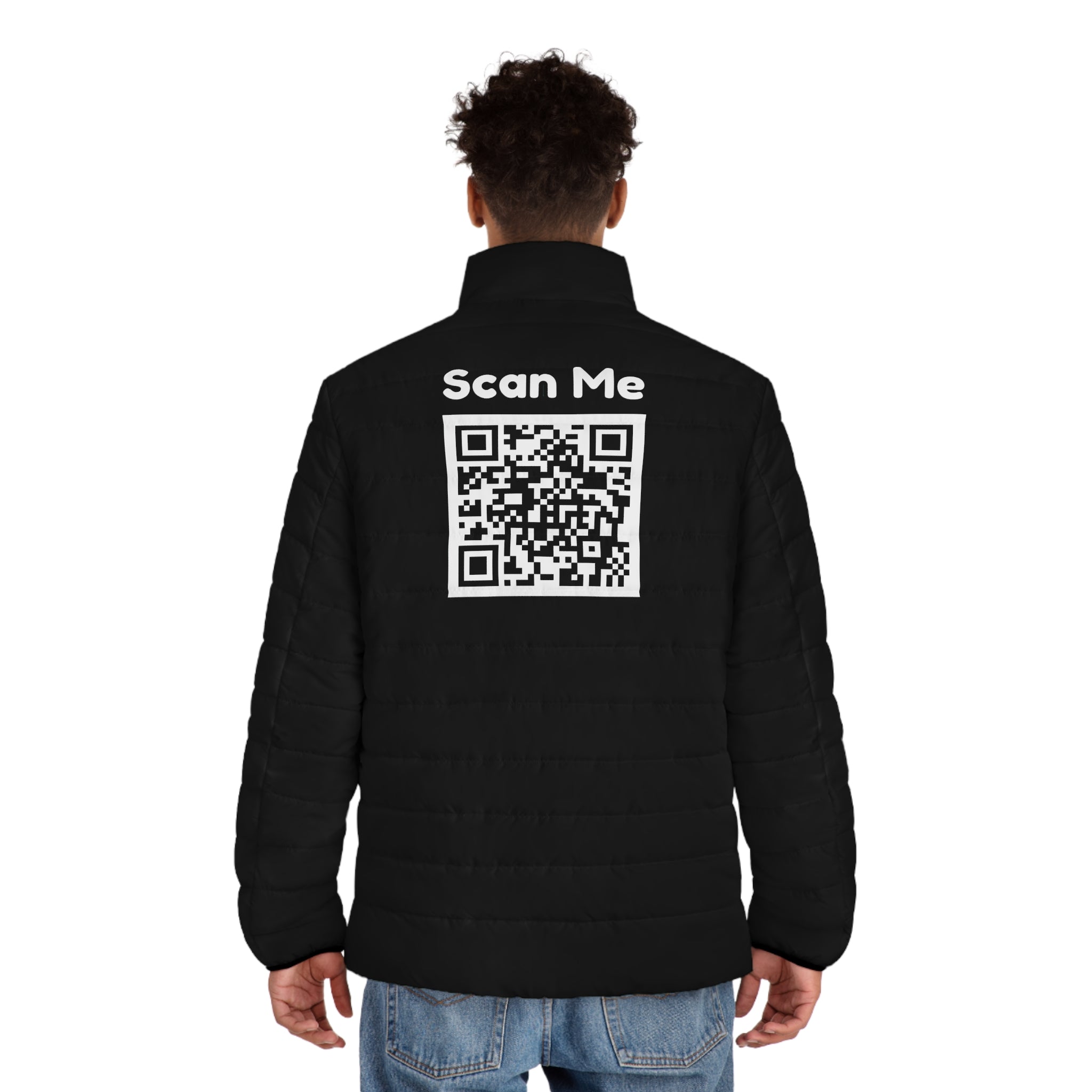 Men's Custom QR Code Puffer Jacket